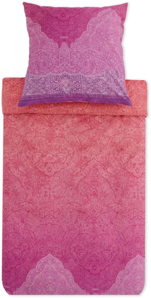 Bassetti Satin-Bettwäsche-Garnitur Dolceacqua Farbe FUCHSIA P1 Größe 135x200+80x80