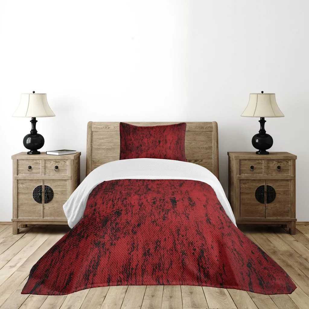 Set Letto ABAKUHAUS 170x220 Rosso Nero Design Vintage Grunge