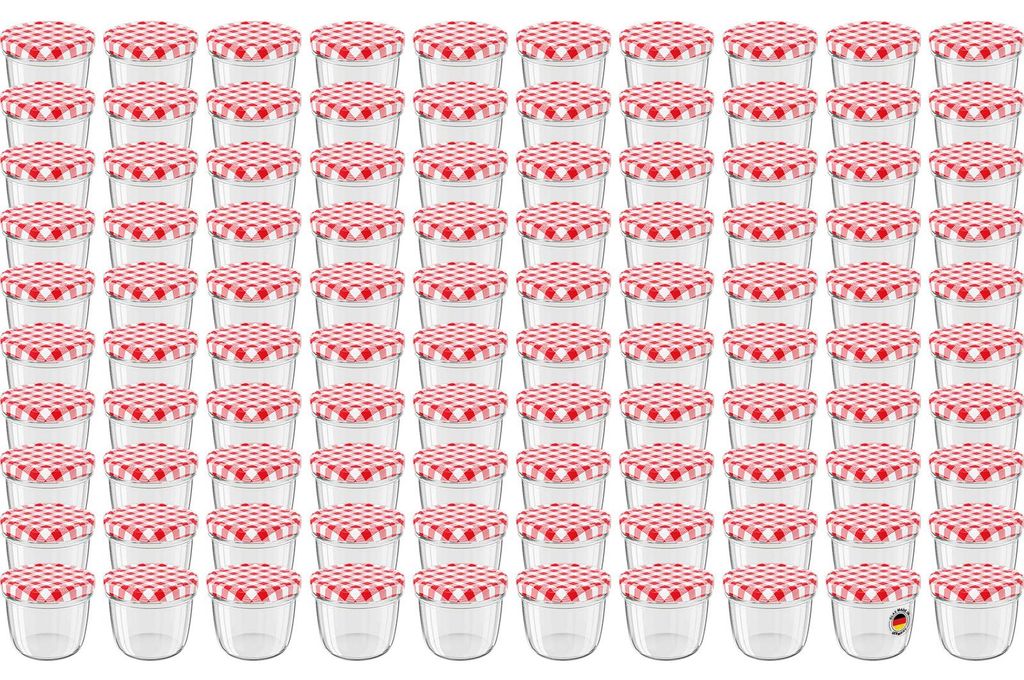 100 Stück WELLGRO Vorratsglas Einmachgläser Schraubdeckel Produktbild 