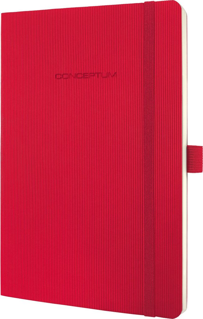 SIGEL CO324 Notizbuch Conceptum, Softcover, ca. A5, kariert, rot, 194 S.
