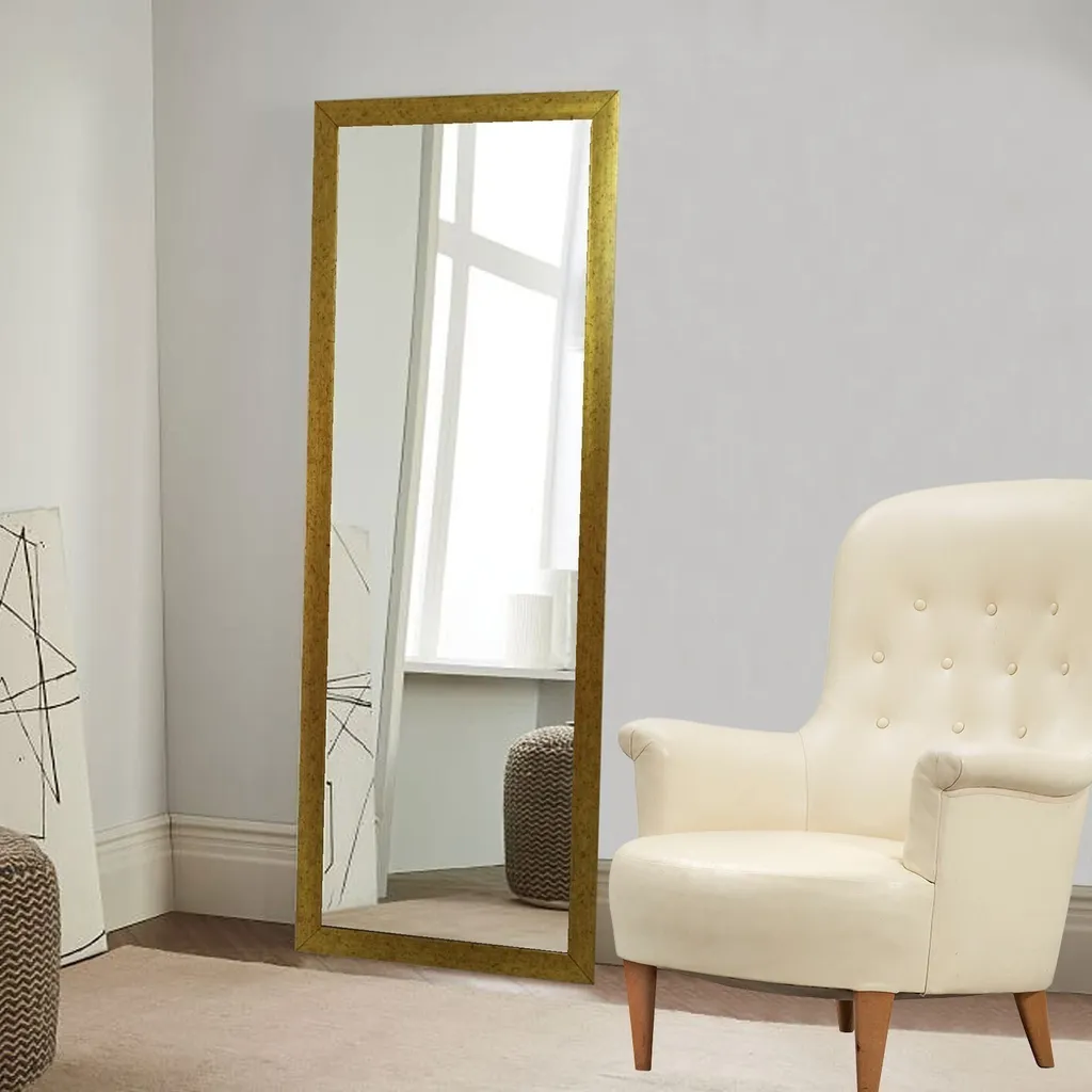 Miroir Silhouette Cheval Or 105 cm - Finition Brillante et Incassable