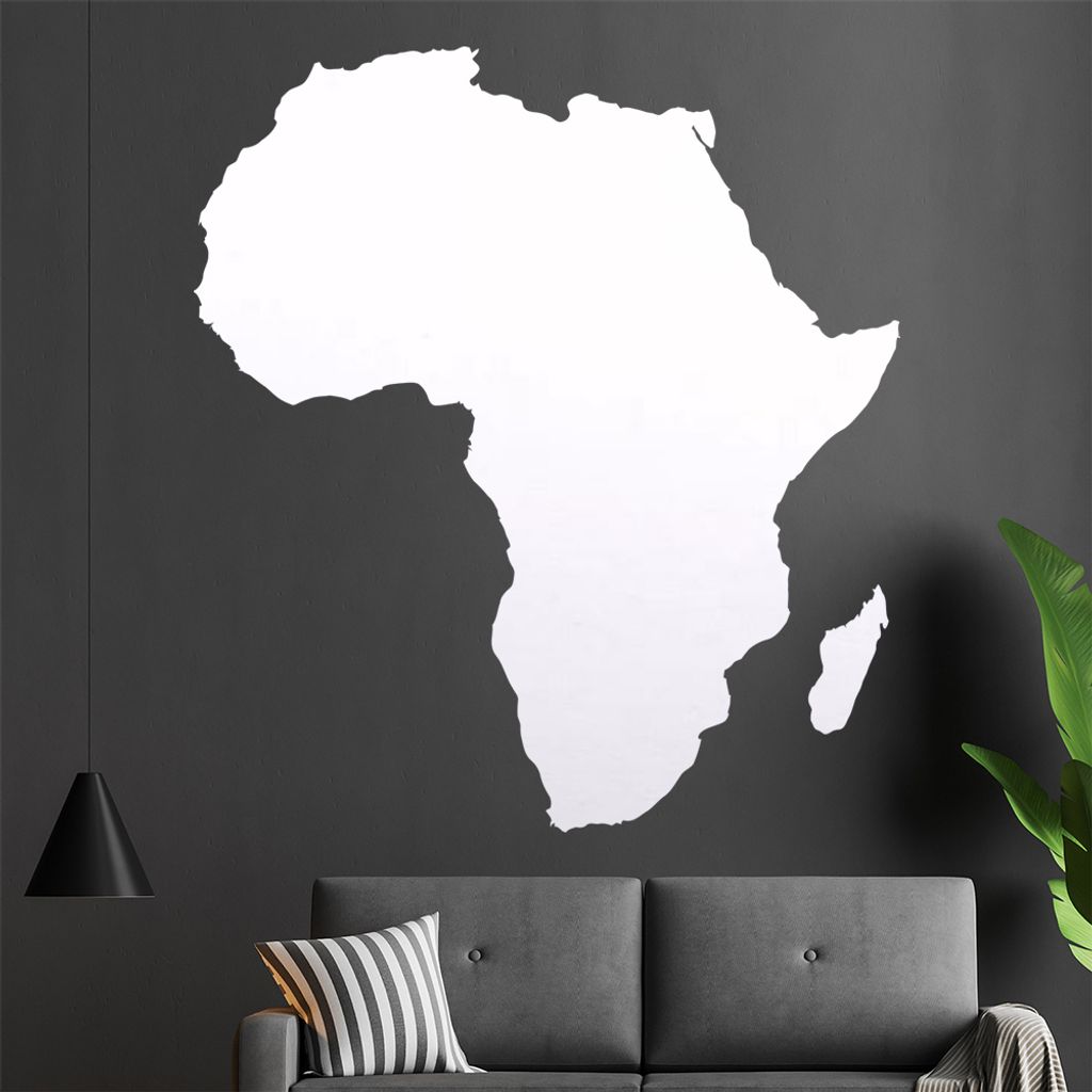 KIWISTAR Land Afrika Silhouette Umriss Kontinent Wandtattoo in 6 Größen - Wandaufkleber Wall Sticker - Dekoration, Küche, Wohnzimmer, Schlafzimm...