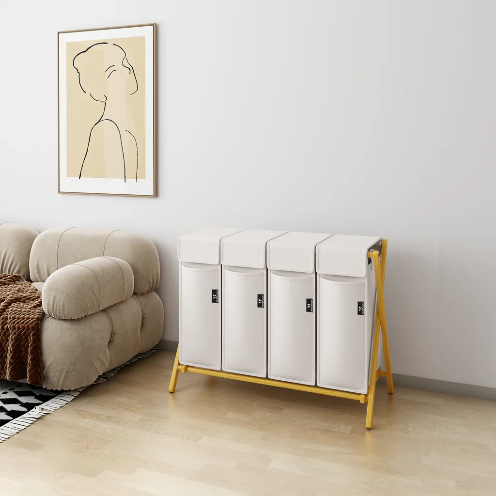Panier à Linge 4 Compartiments pour Finir la Corvée de Tri 200L - 7