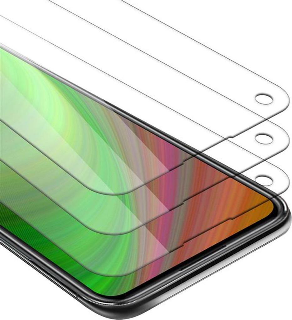 Cadorabo 3x Panzer Folie für Huawei P40 lite/nova 7i Schutzfolie in Weiß Folie Tempered Display-Schutzglas