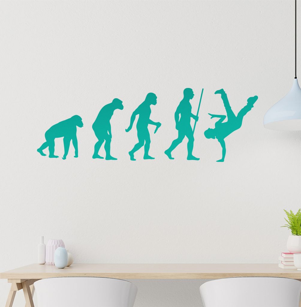 Breakdance Evolution Wandtattoo Wandaufkleber Wall Sticker - Dekoration, Küche, Wohnzimmer, Schlafzimmer, Badezimmer