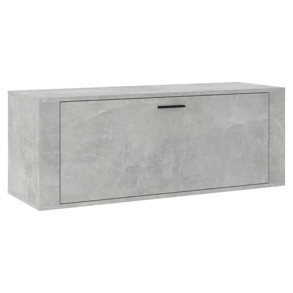 Scarpiera Sospesa Moderna 100 cm Grigio Cemento vidaXL Legno