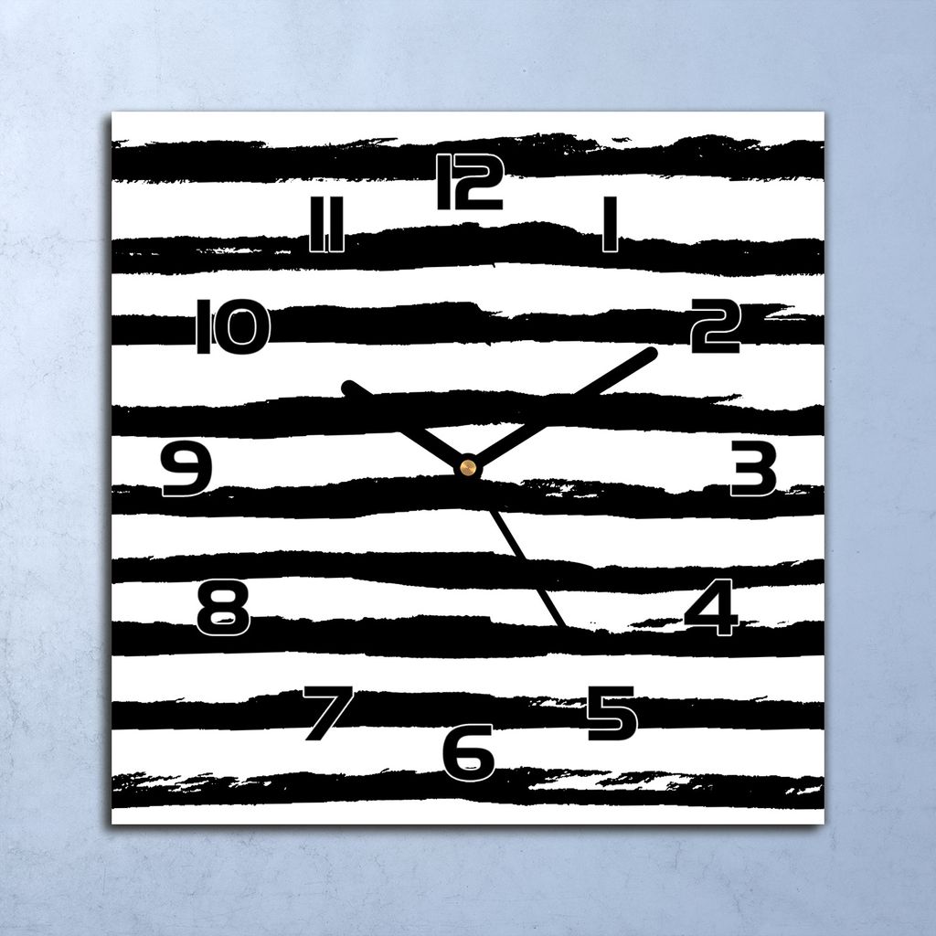 Wanduhr Echt-Glas-Küchenuhr Zebra Tinte Muster Quarz 30x30 Produktbild 