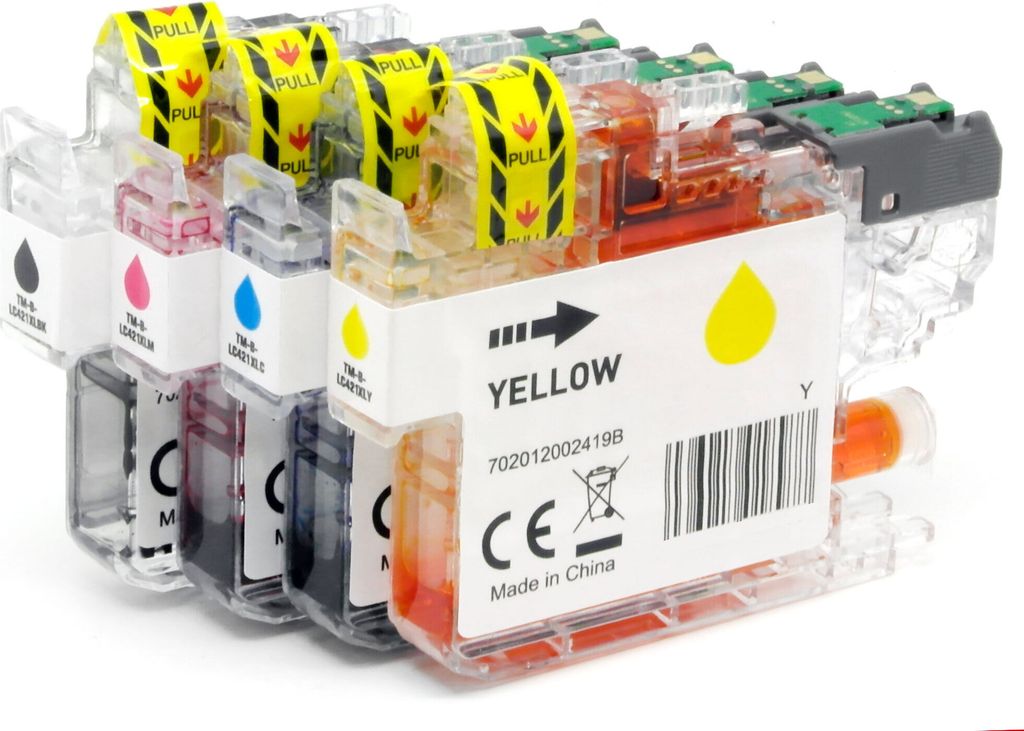 OBV Kompatibel LC421XLVAL LC-421XLVAL LC-421XL - 4x Druckerpatrone passend für Brother DCP-J1050DW DCP-J1140DW DCP-J1800DW MFC-J1010DW - schwarz, ...