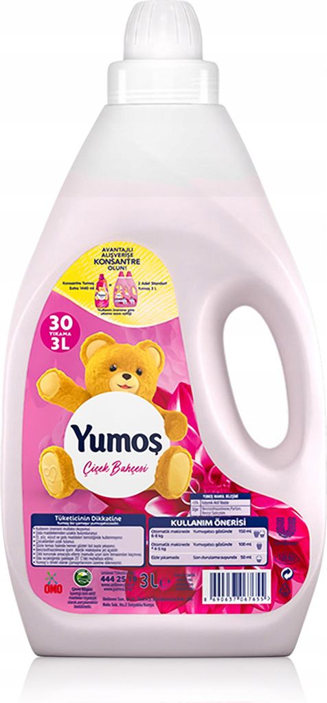 Yumoş Weichspüler Blumengarten 3 L – Blumiger Duft & Produktbild 