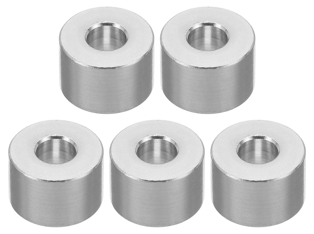 5 runde Aluminium-Distanzstücke, 6,2 mm Innendurchmesser x 15 mm Außendurchmesser x 10 mm Wandstärke, für 1/4 Zoll.