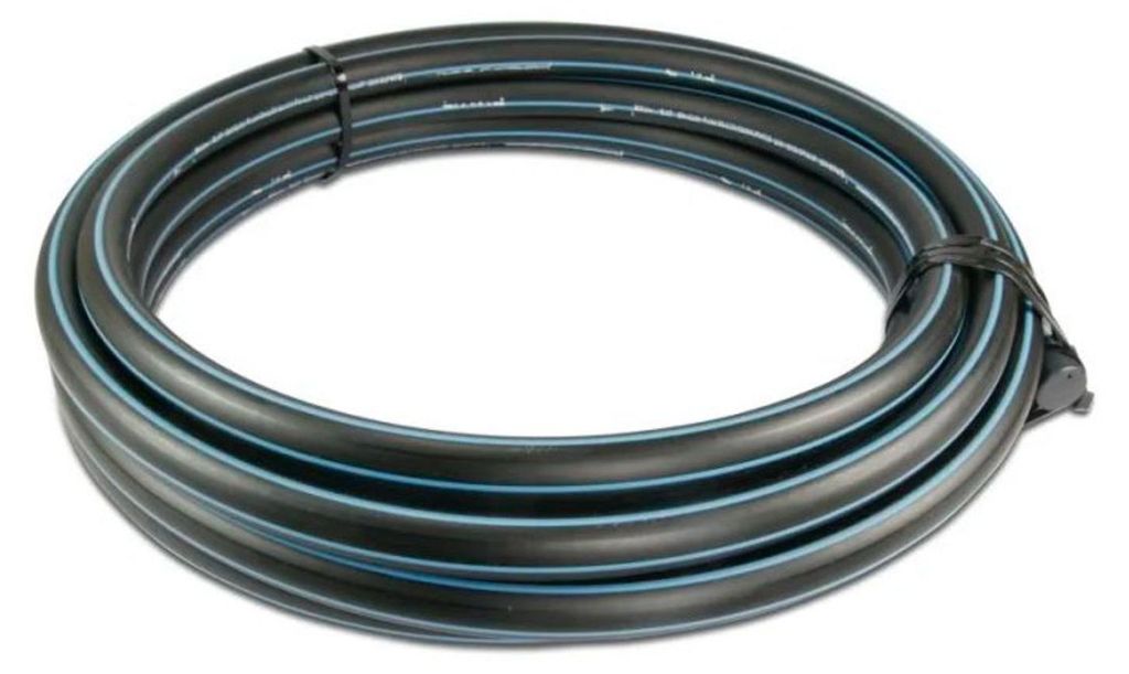 Tuyau PE 32mm Noir/Bleu, Pression 12,5 bar, Eau Potable Image du produit 
