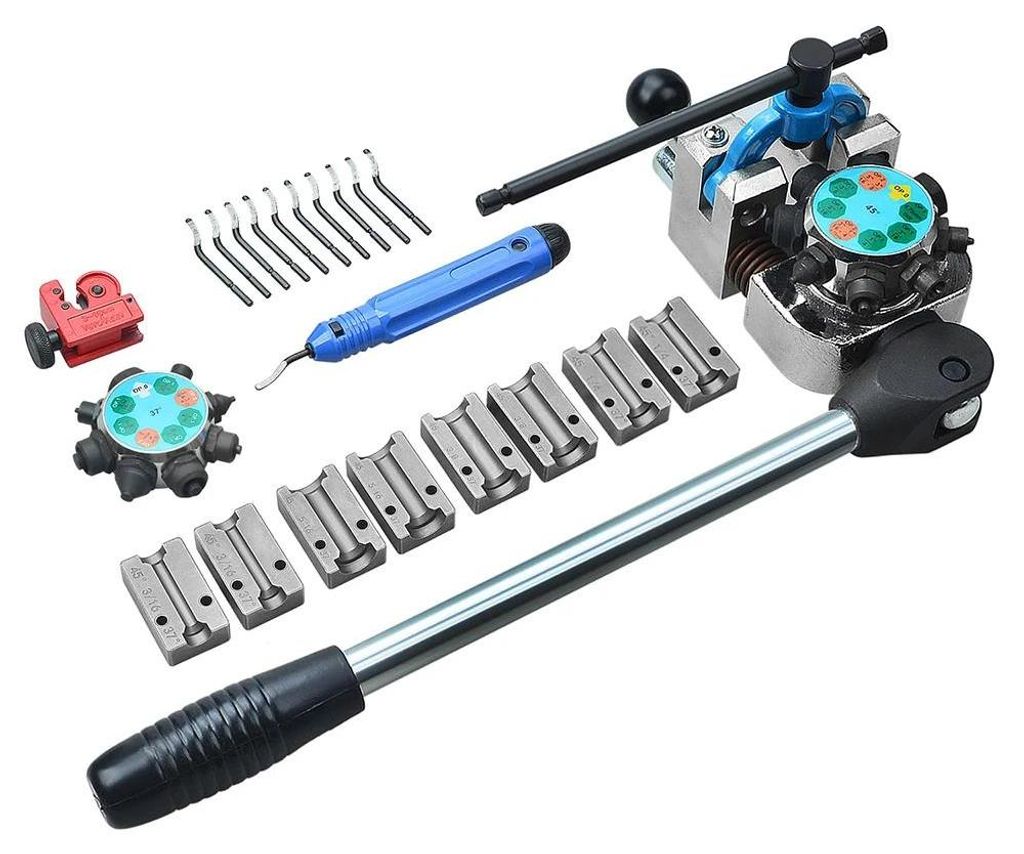 Bremsleitungs-Bördelgerät - Set - Doppelbördel 45°/37° - Für weiche Metalle - Für Bremsleitungen - Kfz