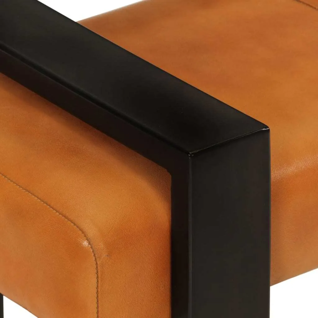 Banc stable 110 cm cuir de chèvre véritable pour optimiser votre entrée
