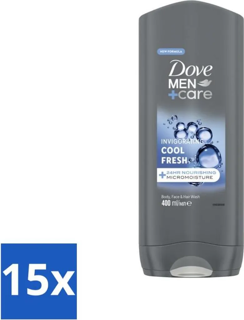 Dove Men+Care Cool Fresh 400ml - Offerta 15 Pezzi per la Famiglia