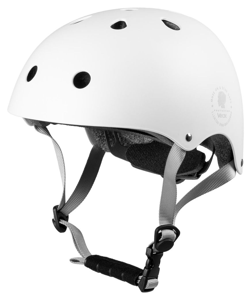 Vayox Fahrradhelm Protector VA0422WMS Verstellbar von 51 bis 55 CM - Größe S - für Rollschuhe, zum Skateboarden, zum Radfahren - Weiß Matt