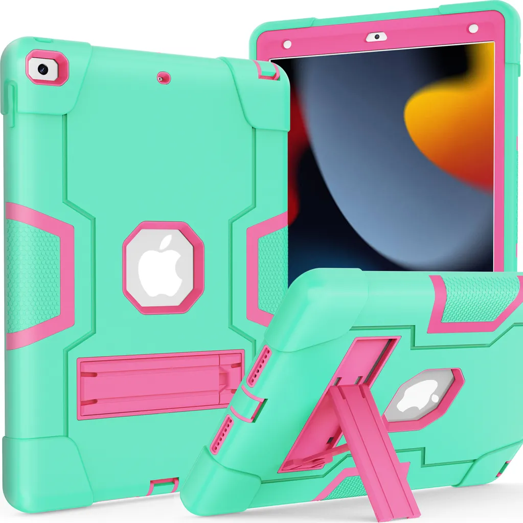 Custodia iPad 9/8/7 Gen 10.2 Pollici - Cover Robusta Verde Chiaro Antiurto