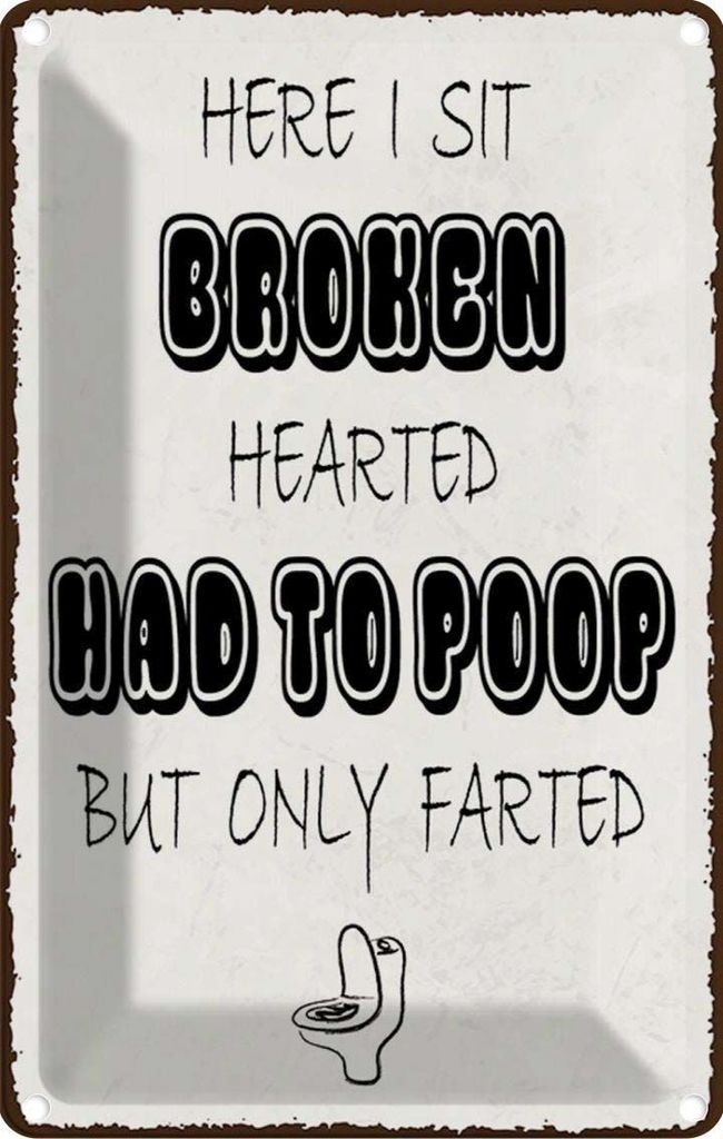 vianmo Blechschild 30x20 cm here i sit broken hearted came Dekoration