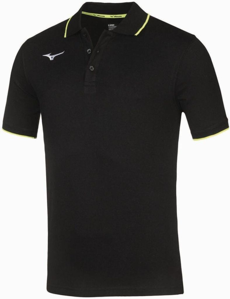 MIZUNO Mizuno Polo Herren/Schwarz/Gelb Fluo/S