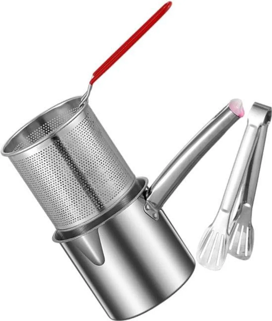 Petite friteuse RVS 1,2L en inox avec clip de fixation pour induction
