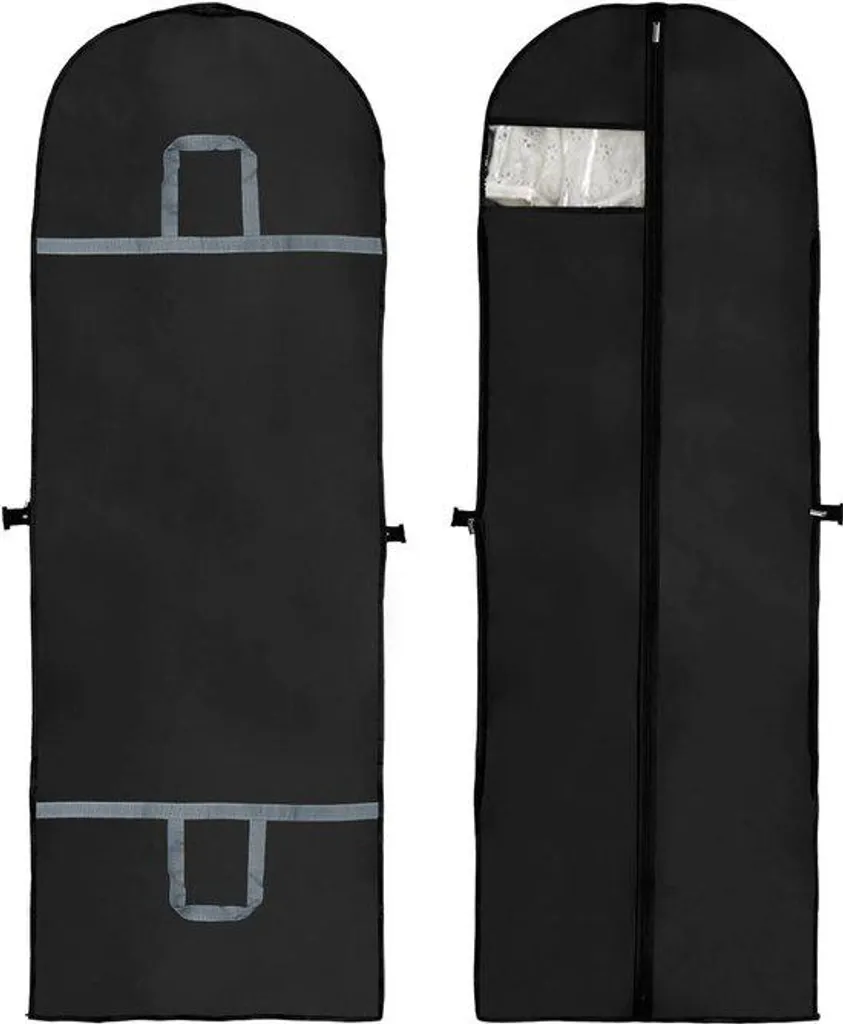 Housses vêtements anti-mites longues en tissu noir pour habits propres