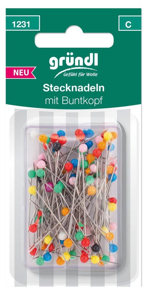Gründl Stecknadeln mit Buntkopf 100 Stück Produktbild 
