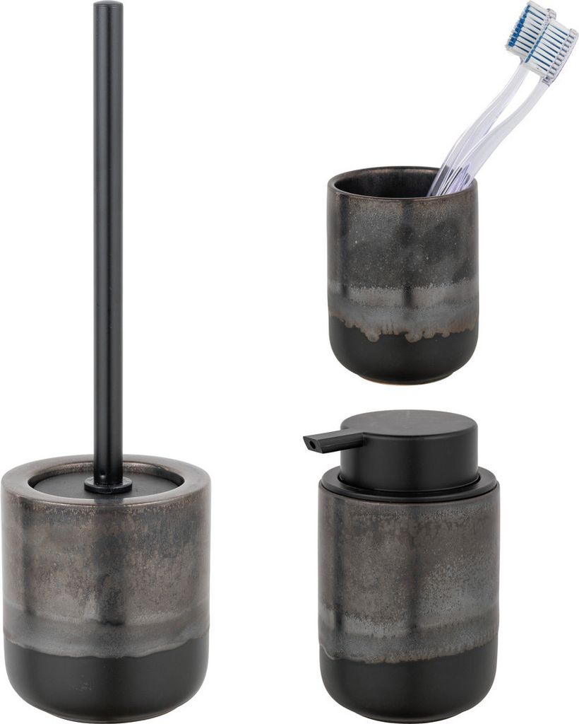 Schöner Wohnen Keramik WC-Garnitur Set Riolo Bad Bürste Stiel Toilette