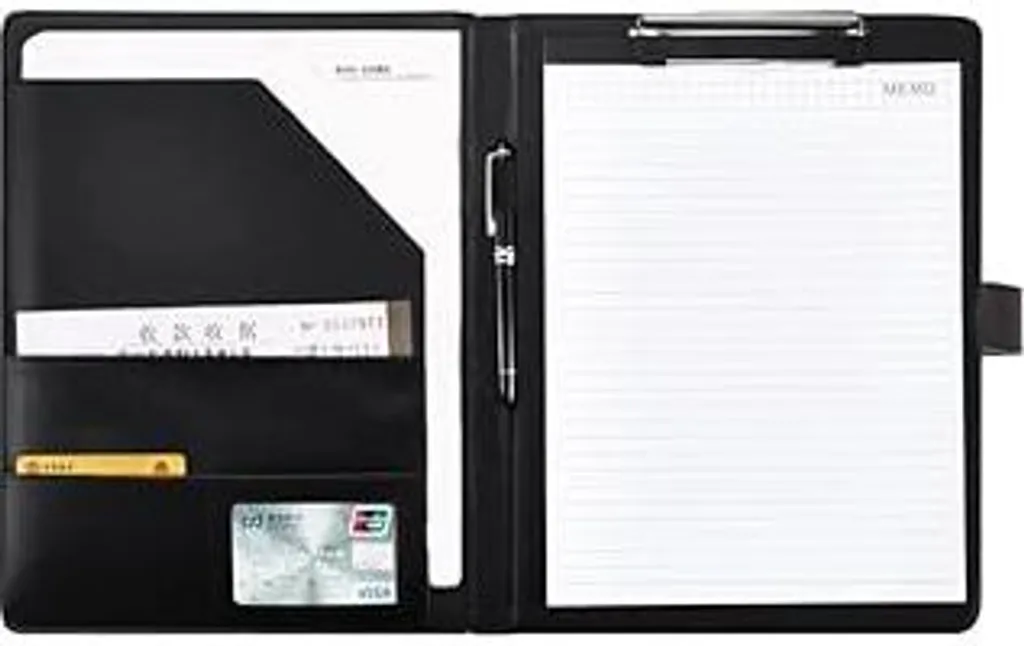 Cartellina Portadocumenti A4 in Pelle PU Nera con Chiusura Magnetica