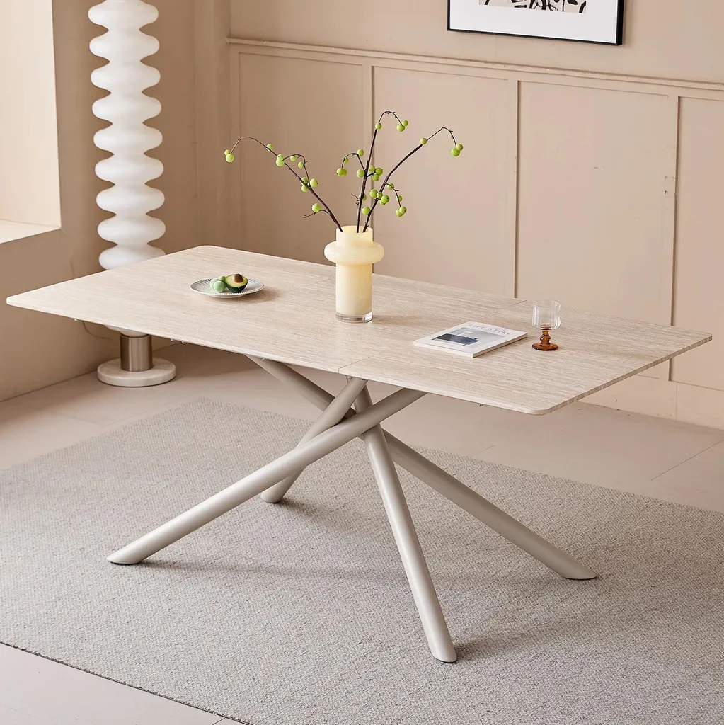 Table à manger bois massif chêne clair 160cm - Design scandinave Lyon