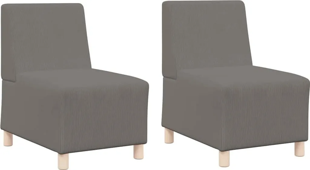 Canapé modulaire sans accoudoirs gris clair 2 pcs 55x74x82 cm vidaXL