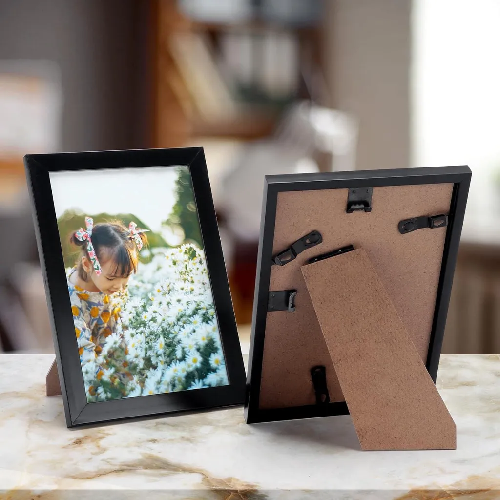 Lot de 18 Cadres Photo 10x15 cm Noirs - Pêle-mêle Mural ou à Poser