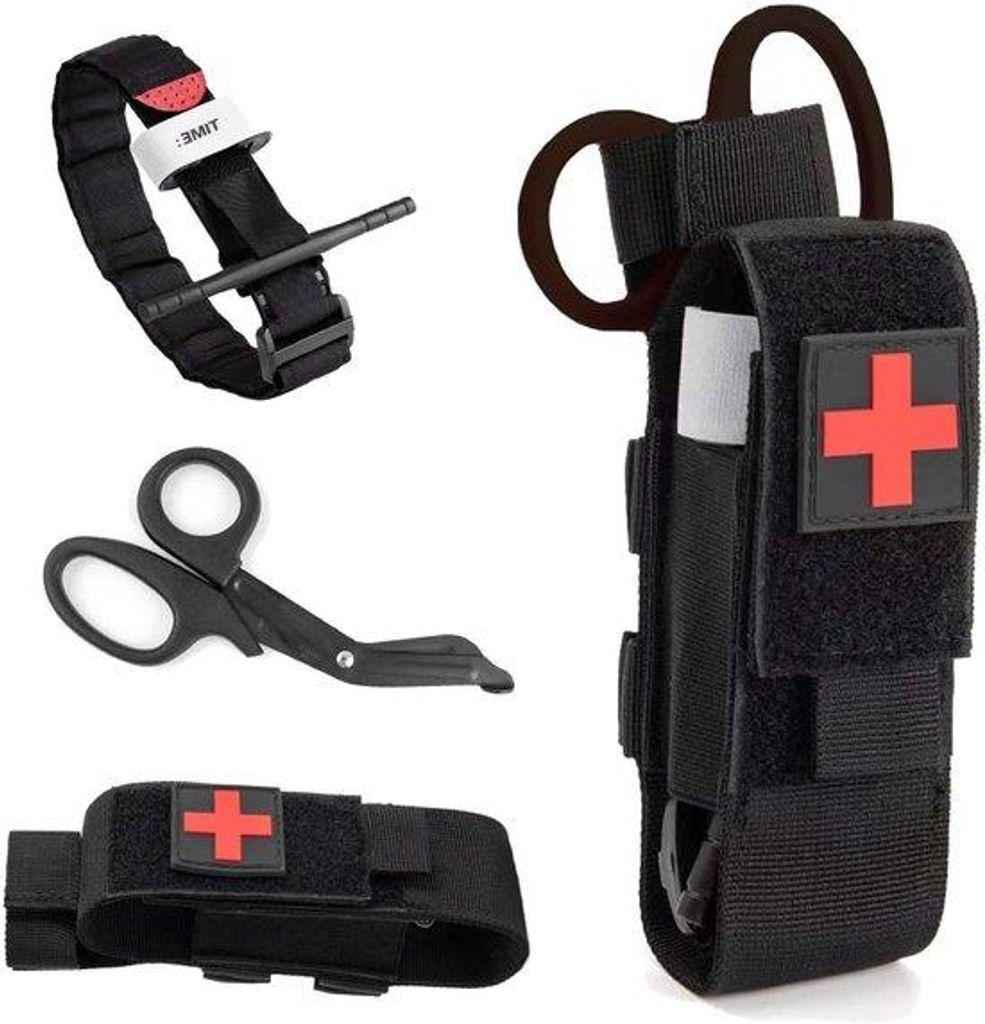 Taktisches MOLLE-Tourniquet mit EMT-Schere und Tasche für Erste Hilfe im Freien