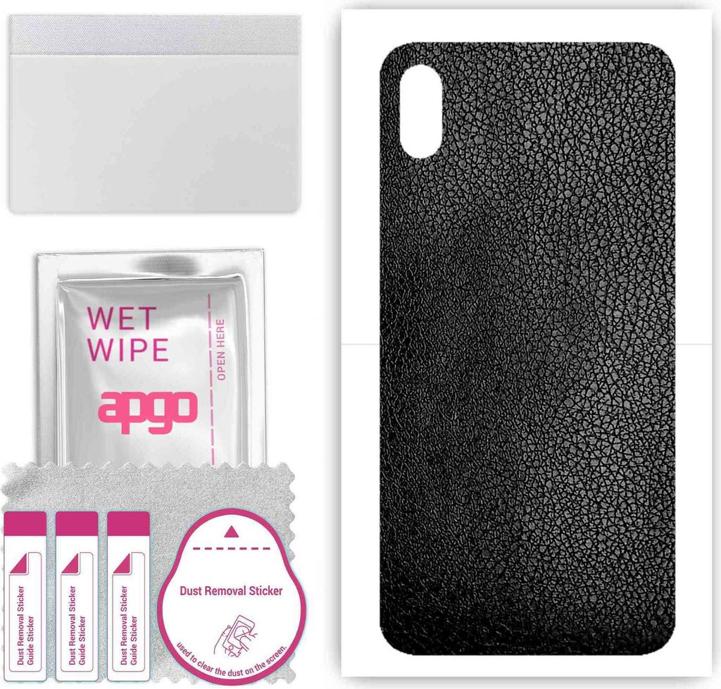 apgo Rückseite Schutzfolie, Skin, kompatibel mit Apple iPhone XS Max, Hinten Displayschutzfolie aus Vinylfolie, kratzfest, einfache Montage - Schw...