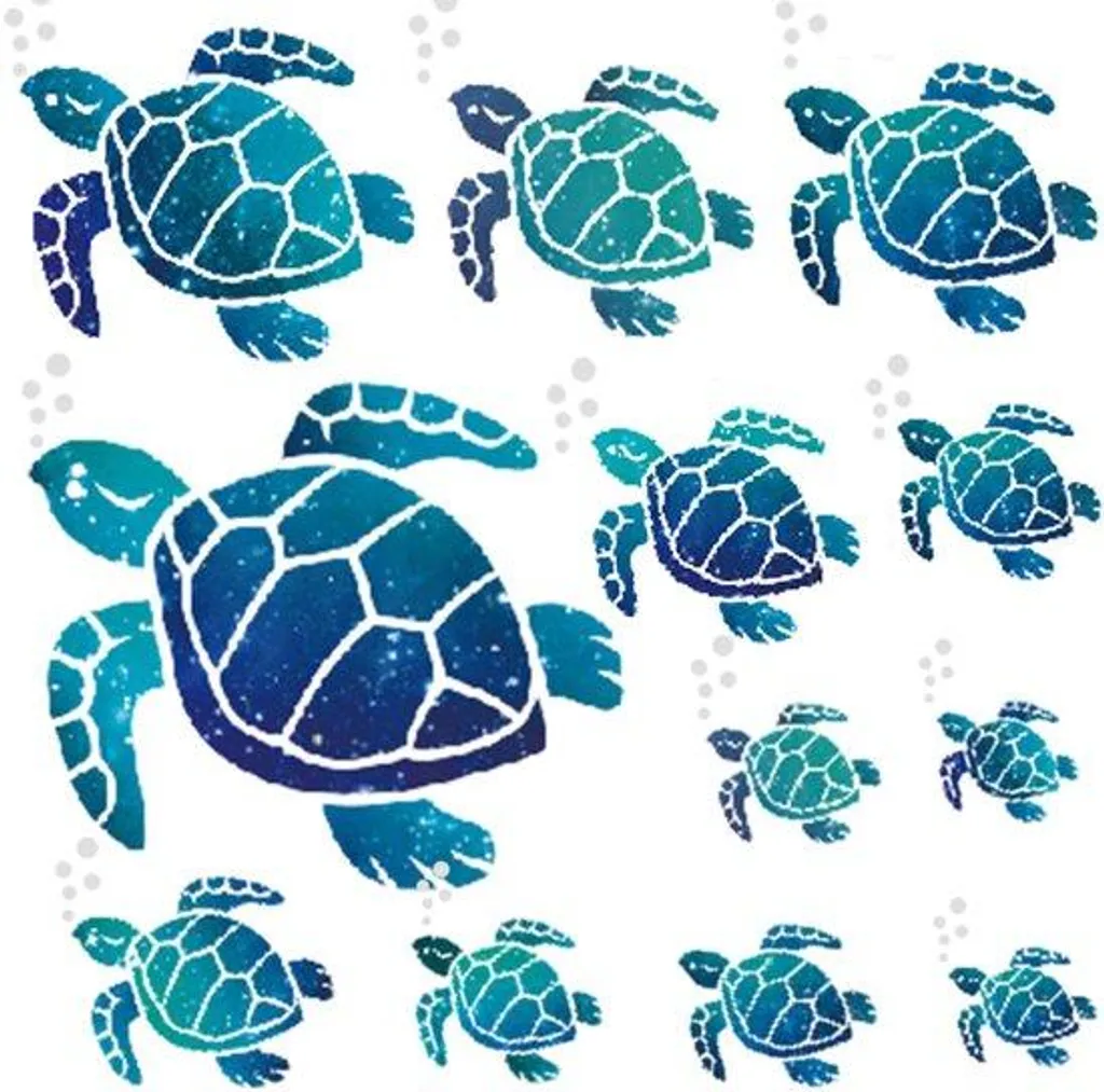 Stickers Muraux Thème Mer en Vinyle Étanche : Lot de 12 Pièces Lavables