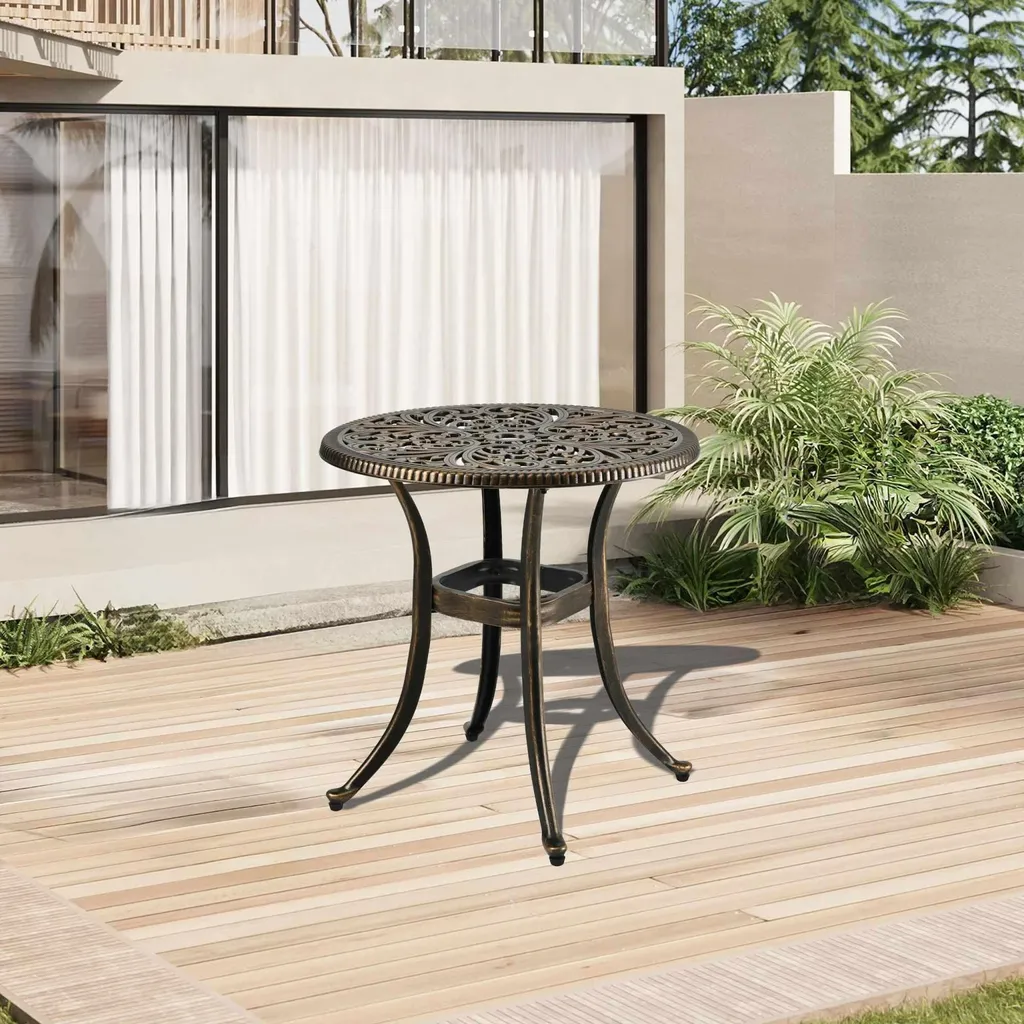 Table de bistro pour balcon et terrasse avec support parasol pratique