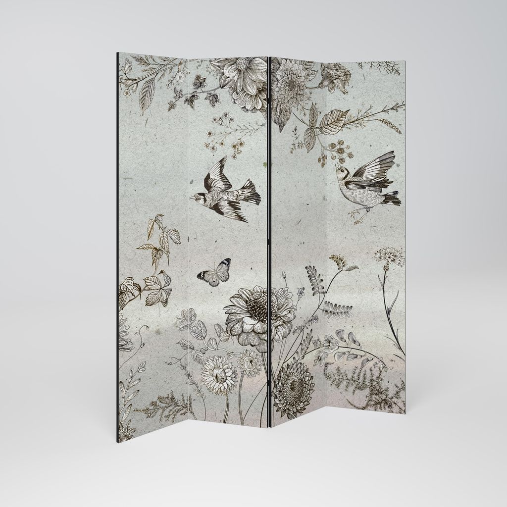 SpaceRebels Paravent Raumteiler - 4-teilig Raumtrenner, Druck 1-Seite - Raumtrenner - Trennwand Wohnung - Room Divider - Spanische Wand Deko Modern...