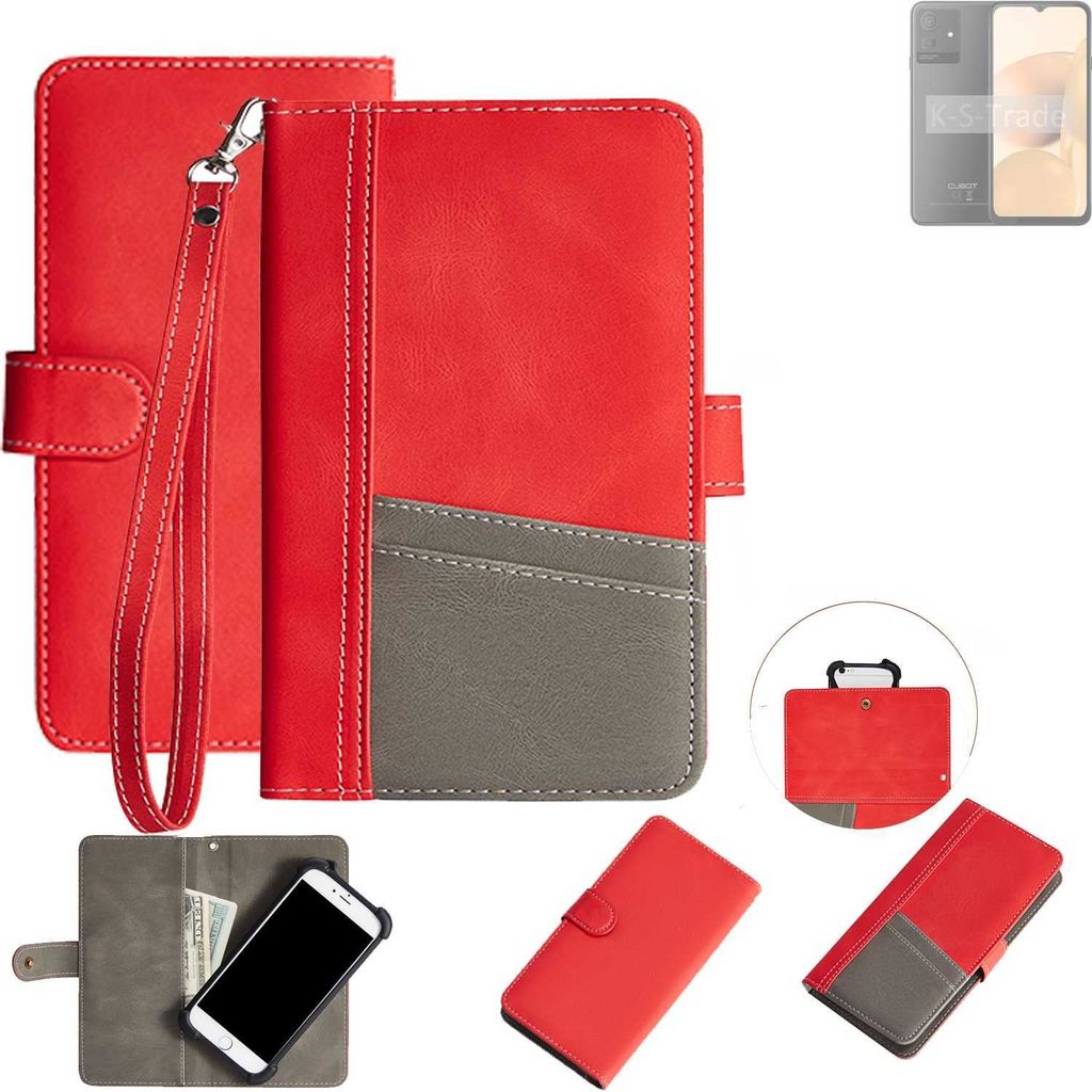 K-S-Trade Handy Schutzhülle für Cubot Note 50 Hülle Portemonnee Brieftasche Klapphülle Kartenfächer Flip Wallet Case Etui