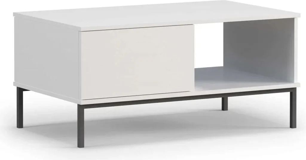 Table basse NIXI blanc anti-rayures facile à monter pour votre salon