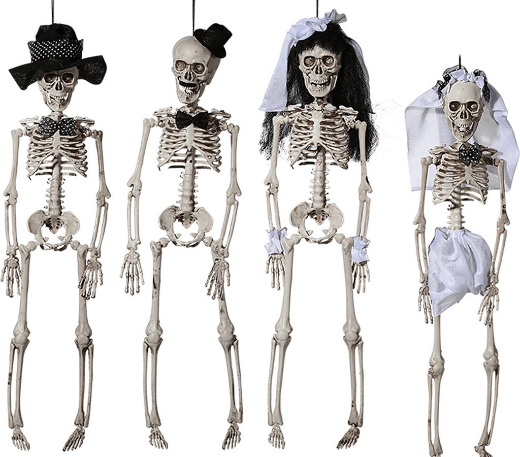 40 cm Skelett Figur mit Gelenken für Halloween Dekoration aufhängbar sitzend