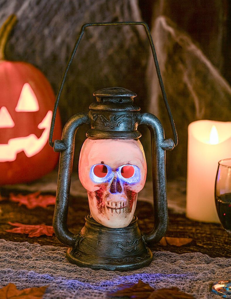 Laterne LED-Licht Skull 3 Farben (26 x 18 cm)