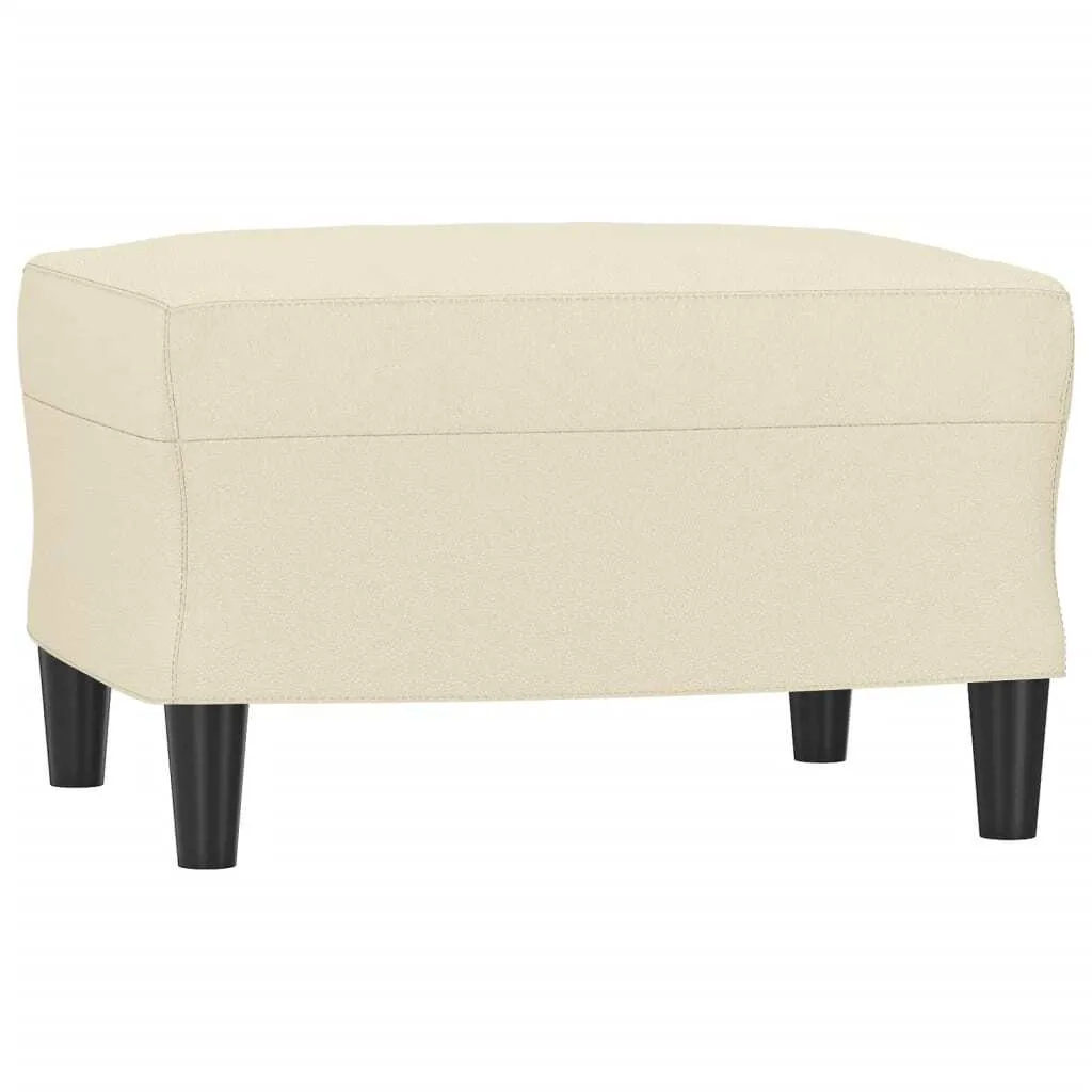 Pouf Rettangolare Pelle Finta Crema 60x50x41 cm | Arredo di Lusso