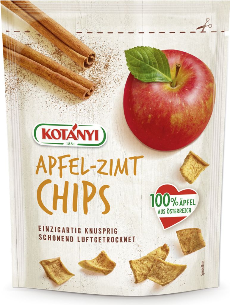 Kotanyi Apfel Zimt Chips luftgetrocknet natürlich fruchtig Produktbild 