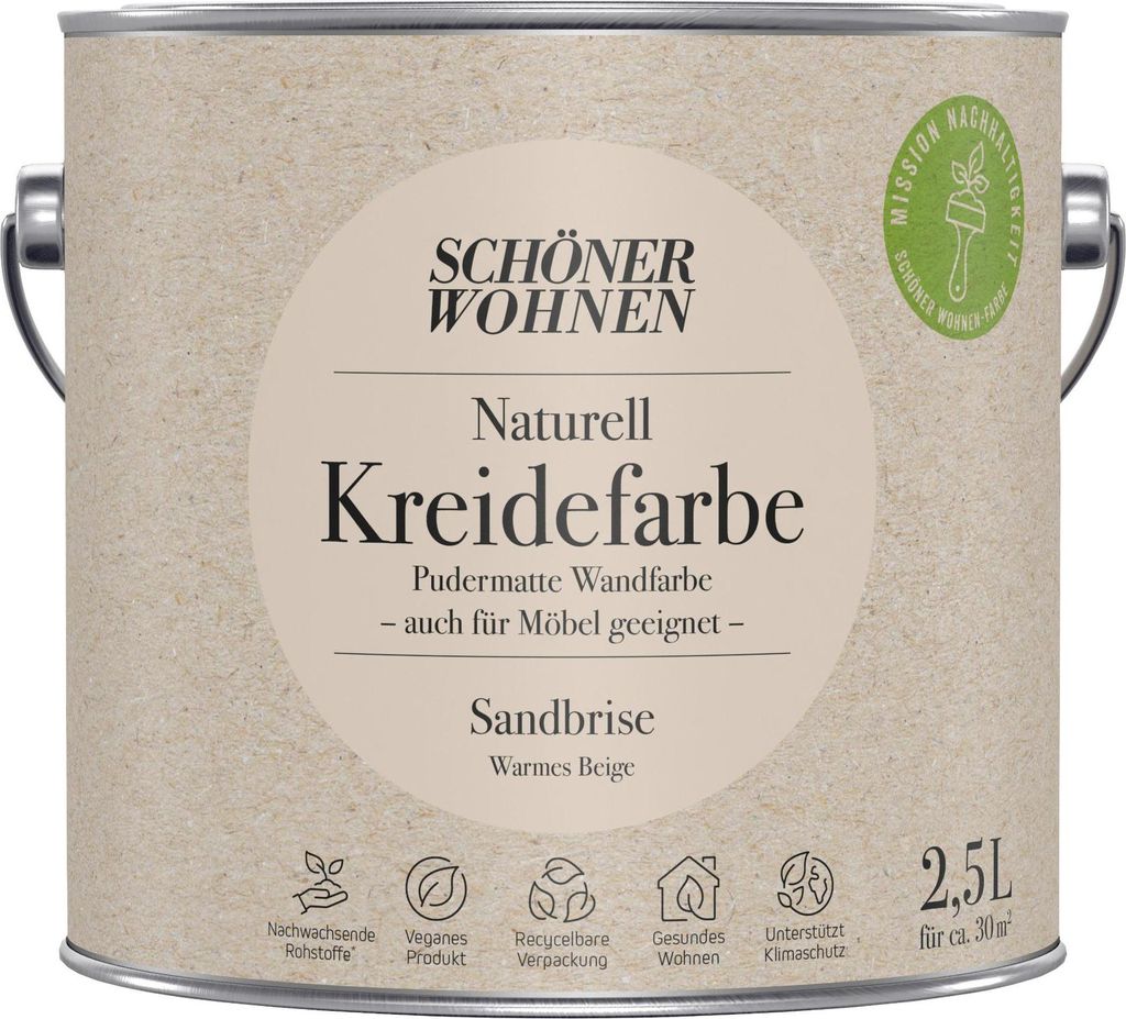 Schöner Wohnen Naturell Kreidefarbe 2,5 Ltr. Sandbriese Produktbild 