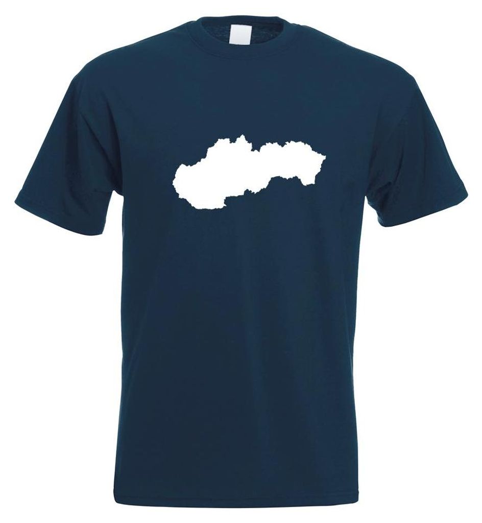 Kiwistar - T-Shirt - Navy - Slowakei Umriss Kontur Herren Funshirt Bedruckt Design Sprüche Spruch Motive - mit Motiv Bedruckt - Funshirt Design - ...