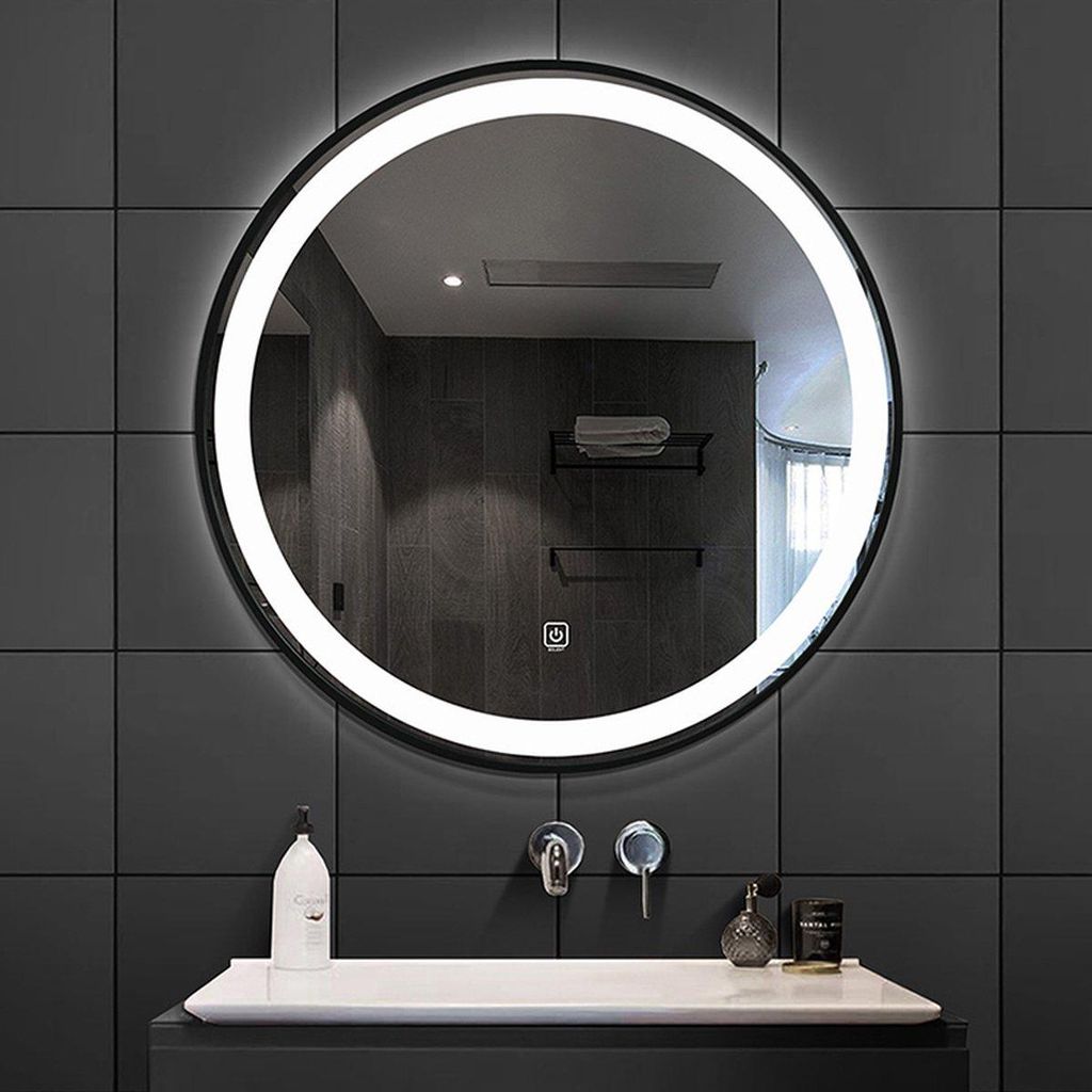 FENOMÉ New York Rundspiegel mit LED‐Beleuchtung & Spiegelheizung – 60 cm Breite