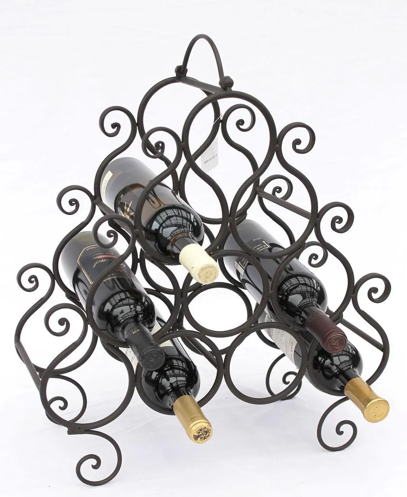 Casier à vin JC130060 en métal pour 10 bouteilles design noir 52 cm