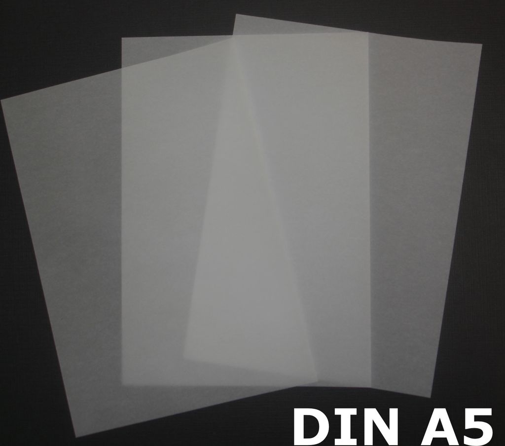 50 Blatt DIN A5 Transparentpapier Farbe Hochweiss Zanders Spectral 100g/m² exzellente Durchsicht, sehr gute Qualität, mögliche Verwendung: Einla...