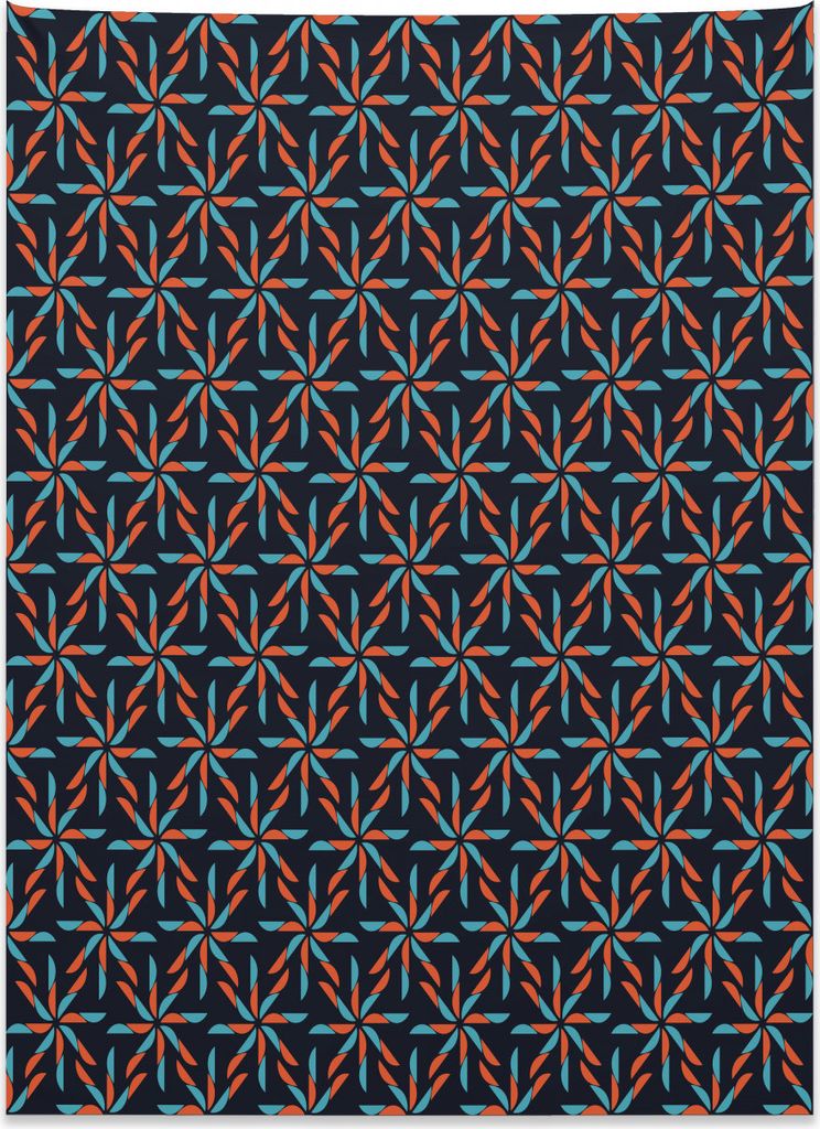 Abakuhaus Geometrisch Wandteppich, Dunkel getöntes Windrad aus Weiches Mikrofaser Stoff Kein Verblassen Klare Farben Waschbar, 110 x 150 cm, Zinno...