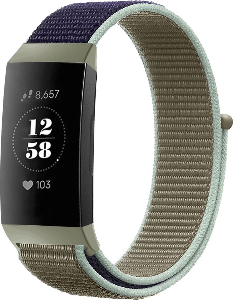 Strap-it Fitbit Charge 4 Nylonarmband (Khaki)