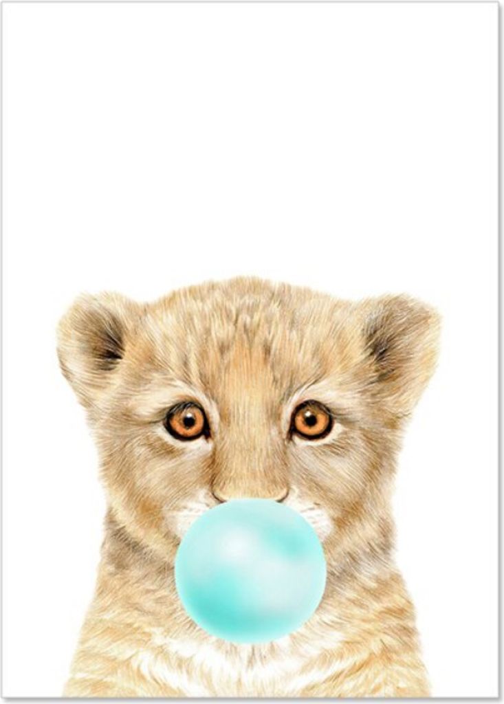 TPFLiving Kunstdruck LW-1319 (OHNE RAHMEN) Poster - Leinwand - Wandbild - Hochauflösender Giclée-Druck, langlebig und hochwertig - Tiere mit Luft...