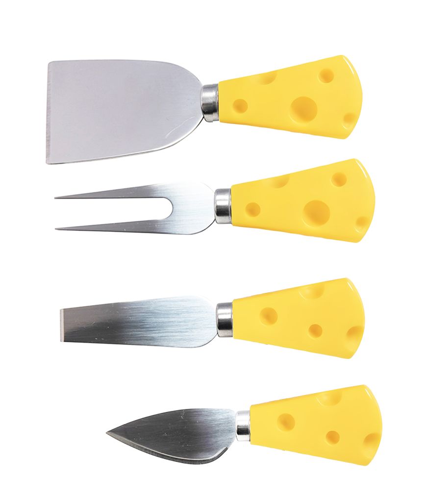 KÄSEBESTECK 4er Set Käsemesser Käseschneider Käsegabel Produktbild 